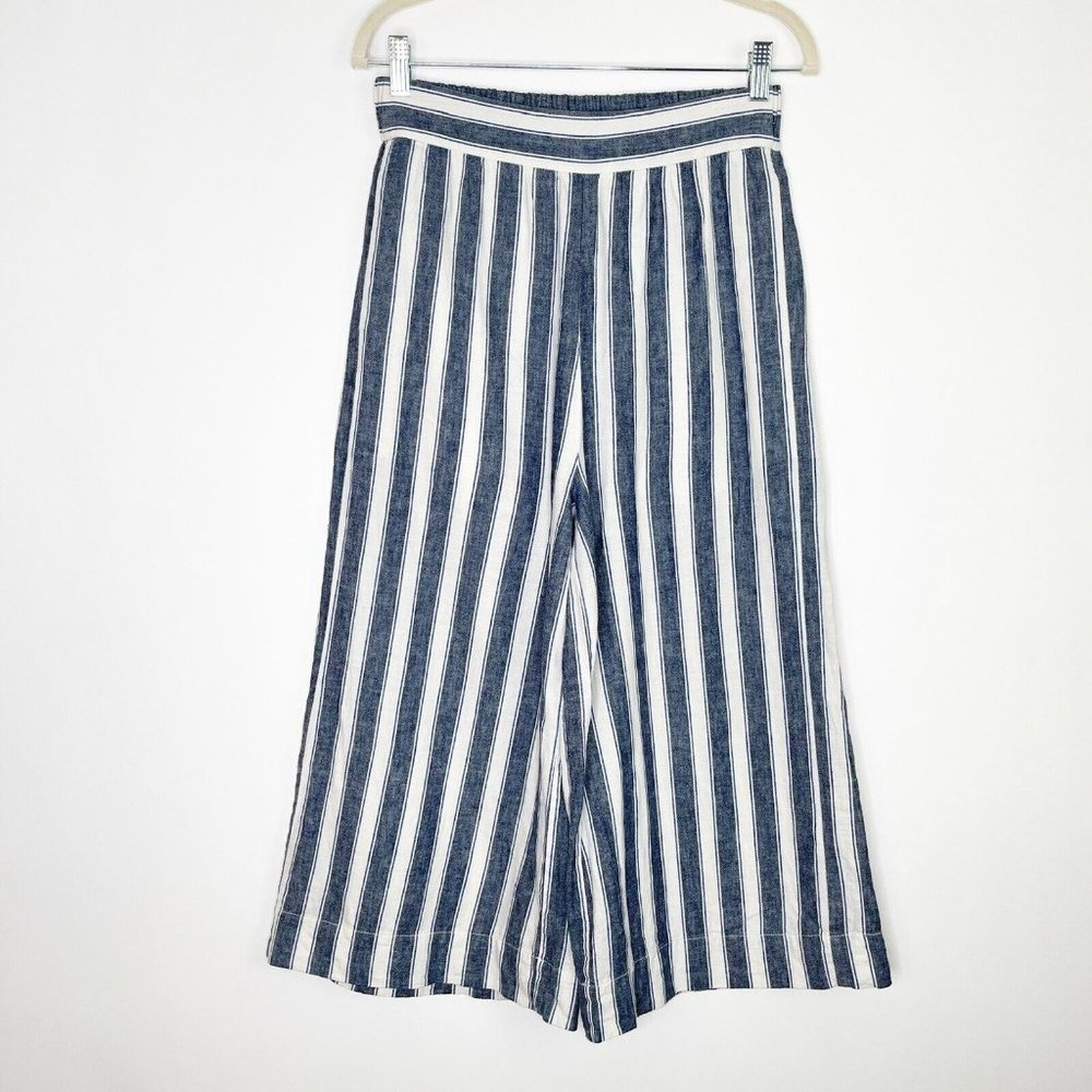 Madewell Linen Pants Size Small Pull On Wide Leg Cropped - Picture 2 of 11